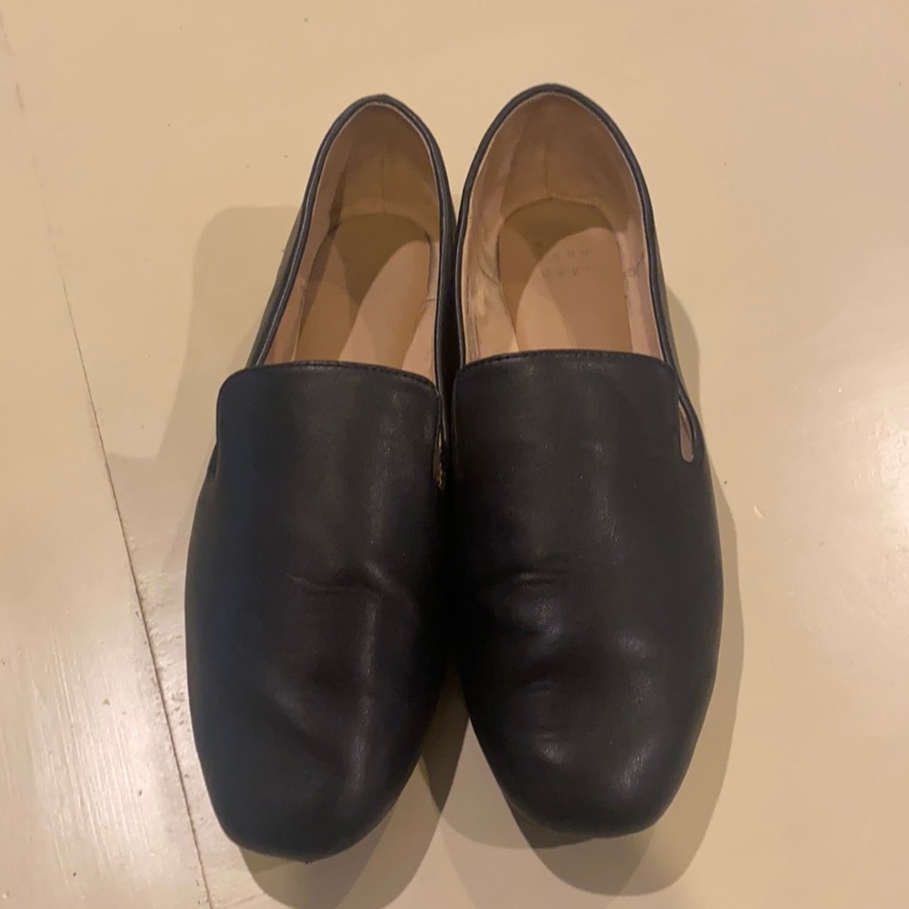 A New Day Black Faux Leather Loafers Flats